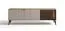 TV-Unterschrank | Eiche Cremona / Beige | ABS-Kantenschutz | 175 x 40,5 x 56 cm | inkl. LED-Beleuchtung | Beine aus Metall | 3 Fächer | 3 Türen