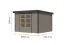 Pultdach Gartenhaus, Fichte wassergrau/anthrazit, Trapezblechdach, witterungsbeständig, robuste metallverstärkte-Ecken, Zylinderschloss, 2,98x2,42m