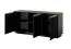 Sideboard / Kommode mit drei Türen Finghall 10, Farbe: Schwarz, Soft-Close-Funktion, ABS-Kantenschutz, sechs Fächer, Maße: 71,6 x 153,4 x 39 cm