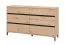 Kommode | 6 Schubladen | Farbe: Eiche Artisan | modernes Design | ABS-Kanten | Beine: Schwarz | Maße: 157 x 40 x 90 cm | gut kombinierbar