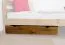 Schublade für Bett - Kiefer Vollholz massiv Eichefarben 001 - Abmessung 18,50 x 97,50 x 57 cm (H x B x T)