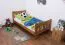 Kinderbett / Jugendbett Kiefer Vollholz massiv Eichefarben A22, inkl. Lattenrost - Abmessung 90 x 200 cm