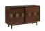 Kommode / Sideboard Inginele 02 in Walnuss lackiert, mit 2 Schiebetüren inkl. Schließdämpfung, 4 Fächer, 2 Einlegeböden, 81 x 133 x 48 cm, Griffe: Massivholz