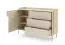 Wohnzimmer Set B | 3-teilig | Farbe: Eiche Mavelie / Macadamia | Push-to-open Funktion | Beine aus Metall | 1 Sideboard | 1 Highboard | 1 Kommode