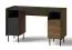 Schreibtisch Mairenke 09, Farbe: Walnuss / Schwarz matt - Abmessungen: 79 x 135 x 55 cm (H x B x T)