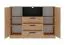 Schlafzimmer - Set | Eckkleiderschrank - Set M Fafe | 5-teilig | Farbe: Eiche Artisan / Schwarz | Kleiderschrank | Schrankaufsatz | Kommode | Soft-Close-System