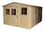 Blockbohlen Gartenhaus Genf mit Satteldach - L: 400 cm x B: 300 cm - inkl. Dachpappe