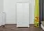 Kleiderschrank | 2 Drehtüren | 1 Schublade | 1 Fach | mit Kleiderstange | 102 cm breit | Massivholz | Farbe: Weiß Abbildung
