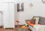 Massivholz-Kleiderschrank, Farbe: Weiß 190x90x60 cm Abbildung