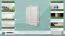 Schrank Kiefer Vollholz massiv weiß lackiert 013 - Abmessung 139 x 90 x 42 cm (H x B x T)