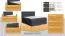 Boxspringbett MINDORO, Box: Bonellfederkern, Matratze: Taschenfederkern, Top Matress: Schaumstoff - Abmessung: 120 x 200 cm - Farbe: Grau