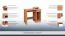 Schreibtisch Rosario 12, Farbe: Erle - 88 x 82 x 52 cm (H x B x T)