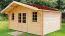Holz-Gartenhaus 3,98 x 4,98 Meter (inkl. Dach) | Naturbelassen | Satteldach | 34 mm Blockbohlen-Haus Abbildung