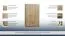 Kleiderschrank | 3 Drehtüren | 2 Schubladen | 6 Fächer | mit Kleiderstange | 120 cm breit | Farbe: Sonoma Eiche Abbildung