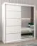 Schiebetürenschrank / Kleiderschrank Jan 04B mit Spiegel, Farbe: Weiß matt - Abmessungen: 200 x 180 x 62 cm ( H x B x T)