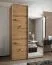 Kleiderschrank / Schiebetürenschrank | 245,5 x 150 x 64 cm | Farbe: Eiche Artisan | 2 Schiebetüren | Soft-Close | Spiegel | 2 Kleiderstangen | 6 Fächer