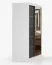Schiebetürenschrank / Kleiderschrank | Spiegel | Schwarz / Weiß | Bucegi 30 | 200 x 150 x 61 cm | 2 Türen | Kleiderstange | 6 Fächer | eckig
