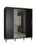 Schiebetürenschrank im schlichten Design Jotunheimen 248, Farbe: Schwarz - Abmessungen: 208 x 180,5 x 62 cm (H x B x T)