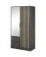 Kleiderschrank mit einer Spiegeltür Leeds 08, Farbe: Graphit - Abmessungen: 200 x 105 x 51 cm (H x B x T)