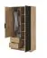 Moderner Kleiderschrank mit zwei Schubladen Leeds 15, Farbe: Eiche Artisan - Abmessungen: 200 x 105 x 51 cm (H x B x T)