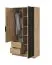 Kleiderschrank mit Spiegel Leeds 16, Farbe: Eiche Artisan - Abmessungen: 200 x 105 x 51 cm (H x B x T)