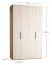 Falttür / Kleiderschrank | Farbe: Beige / Eiche | 2 Türen | inkl. LED-Beleuchtung mit Bewegungssenor | 140 x 60 x 240 cm | 10 Fächer | Soft-Close