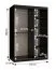 Schiebetürenschrank | Schwarz Matt | 5 Fächer | 2 Kleiderstangen | hochwertig Verarbeitet | 120 x 62 x 200 cm | Kleiderschrank | Spiegeltür | modernes Design