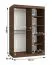 Kleiderschrank | Farbe: Walnuss Warmia | 5 Fächer | 2 Kleiderstangen | hochwertig Verarbeitet | 120 x 62 x 200 cm | Schiebetürenschrank | Spiegeltür | modernes Design