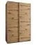 Kleiderschrank / Schiebetürenschrank | 245,5 x 150 x 64 cm | 2 Kleiderstangen | 2 Schiebetüren | 6 Einlegeböden | Soft-Close | Farbe: Eiche Artisan