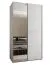 Kleiderschrank / Schiebetürenschrank | 2 Schiebetüren | 245,5 x 130 x 64 cm | 6 Fächer | Farbe: Weiß | 2 Kleiderstangen | Soft-Close | Spiegel