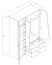 Drehtürenschrank / Kleiderschrank Sirte 03, Farbe: Eiche / Weiß / Grau matt - Abmessungen: 190 x 120 x 50 cm (H x B x T)
