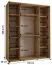 Kleiderschrank Mina mit Schiebetüren in Weiß/Eiche gehalten, Anti Staubbürsten, platzsparend, viel Stauraum, 235,2 x 190 x 60 cm, robust, moderne Optik