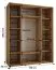 Weißer Schiebetürenschrank Mina, Schwarze Lamellen und Schwarzer Stahlgriff, viel Stauraum, platzsparend, 235,2 x 190 x 60 cm, moderne Optik