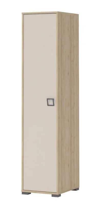 Schmaler 44 cm breiter Kleiderschrank mit 1 Tür | Kleiderstange | Farbe: Buche Abbildung