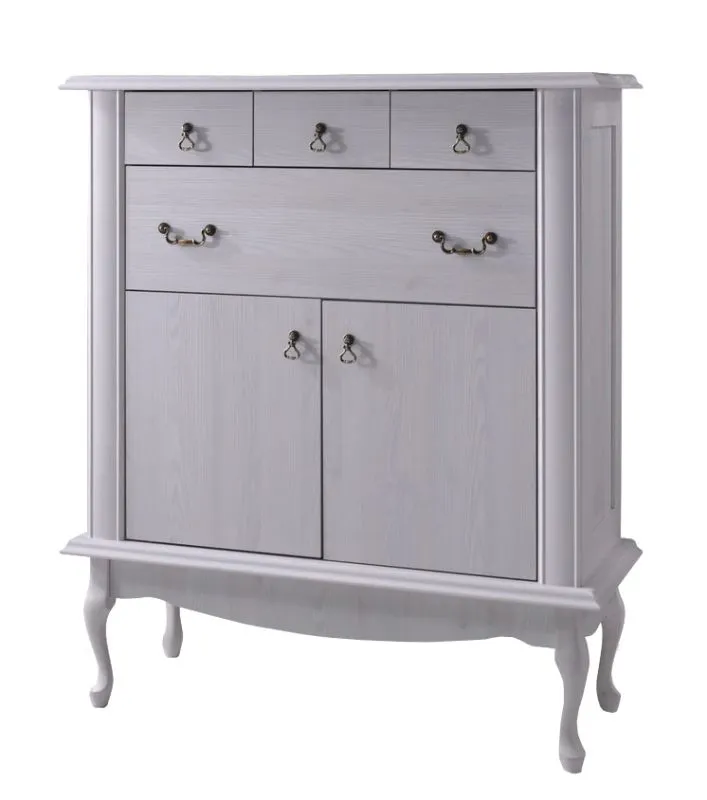 Kommode Bignona 10, Farbe: Kiefer weiß - 125 x 105 x 47 cm (H x B x T)