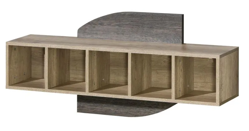 Hängeregal / Wandregal Sichling 10, Farbe: Eiche Braun - Abmessungen: 55 x 120 x 25 cm (H x B x T)