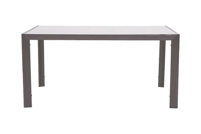 Gartentisch mit Glasplatte Miami aus Aluminium - Farbe: graualuminium, Länge: 1500 mm, Breite: 900 mm, Höhe: 720 mm