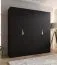 Drehtürenschrank | 2 Meter breit | 2 Kleiderstangen | Farbe: Schwarz | Griffe: Gold | Maße: 200 x 52 x 202 cm | Kleiderschrank | 2 Fächer | 4 Türen