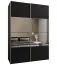 Kleiderschrank / Schiebetürenschrank | Spiegel | 11 Fächer | 245,5 x 170 x 64 cm | 2 Schiebetüren | Soft-Close | Farbe: Schwarz | 2 Kleiderstangen