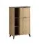 Highboard / Kommode | Eiche Cremona / Schwarzer Marmor | Griffe aus Metall | ABS-Kantenschutz | 78 x 36,5 x 114 cm | 6 Fächer | 2 Türen