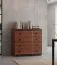 Kommode Mojokerto 01, Farbe: Walnuss / Schwarz - Abmessungen: 85 x 90 x 39 cm (H x B x T)