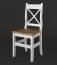 Stuhl Kiefer Vollholz massiv weiß / braun Lagopus 11 - Abmessungen: 97 x 46 x 47 cm (H x B x T)