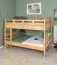 Etagenbett / Stockbett 140 x 200 cm "Easy Premium Line" K24/n, Kopf- und Fußteil gerade, Buche Massivholz Natur lackiert, teilbar
