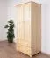 Kleiderschrank Massivholz natur 010 - Abmessung 190 x 90 x 60 cm (H x B x T)