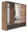 Schiebetürenschrank / Kleiderschrank Cerdanyola 07, Farbe: Eiche / Grau - Abmessungen: 222 x 269 x 64 cm (H x B x T)