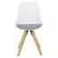 Polsterstuhl 2er Set mit freundlichen Farben & hellem Holz, Farbe: Weiß / Grau / Eiche, Sitzfläche mit Leinen Bezug