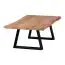 Wohnzimmertisch mit naturbelassener Tischplatte, Farbe: Akazie / Schwarz - Abmessungen: 40 x 60 x 115 cm (H x B x T), mit robusten Metallfüßen