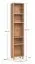 Bücherregal | schmal | Farbe: Beige | Maße: 39 x 38 x 194 cm | sehr stabiles Regal auch bei Belastung | 5 Fächer | Beine: Metall | für Wohnzimmer oder Büro
