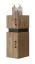 Bad - Hochschrank Jalon 02, Farbe: Eiche Wotan / Schwarz matt - 90 x 30 x 32 cm (H x B x T)