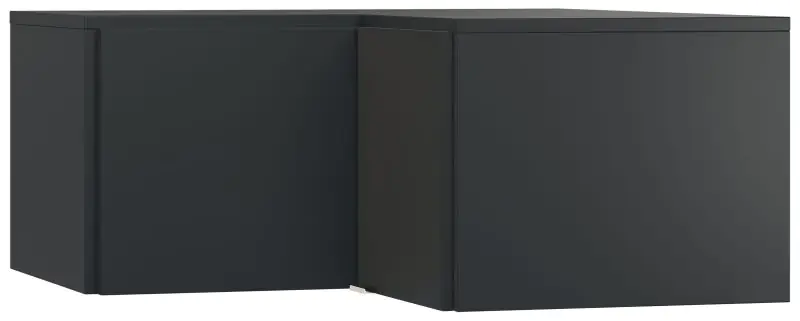 Aufsatz für Eckkleiderschrank Chiflero, Farbe: Schwarz - Abmessungen: 45 x 102 x 104 cm (H x B x T)